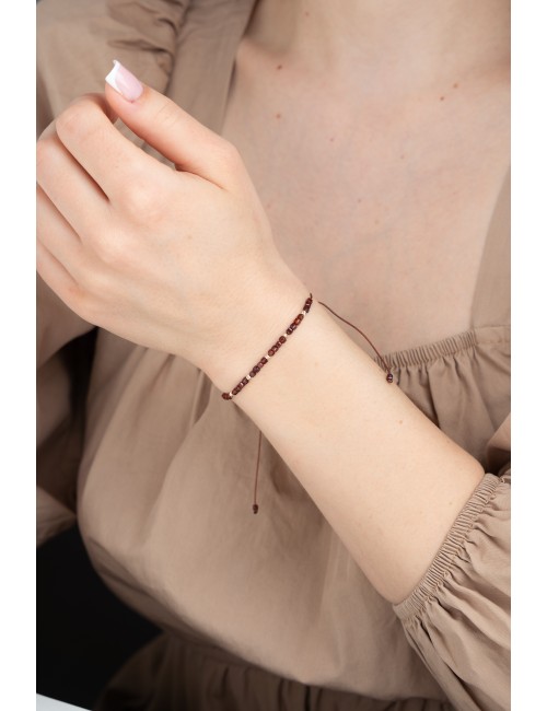 Bransoletka Granat Bordowy